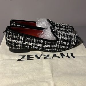 Zeyzani Tweed With Faux Leather Trim